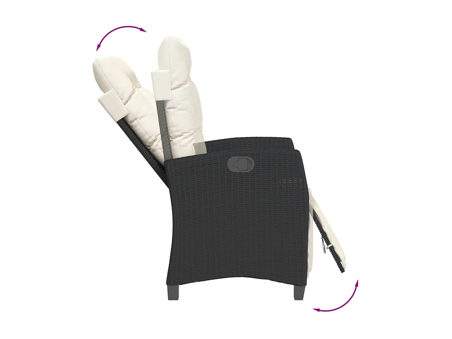 Ensemble à manger de jardin 9pcs coussins noir résine tressée