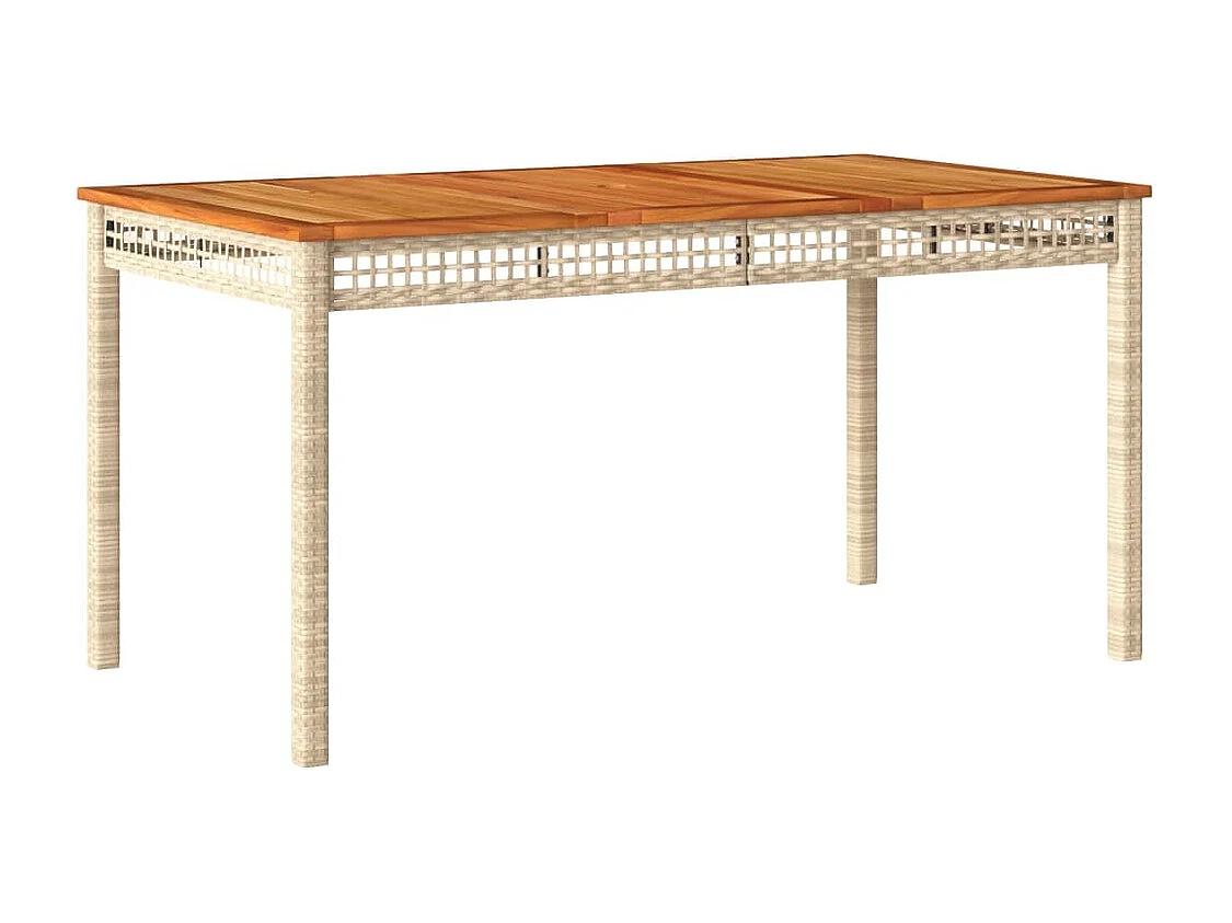 Ensemble à manger de jardin et coussins 7 pcs beige poly rotin