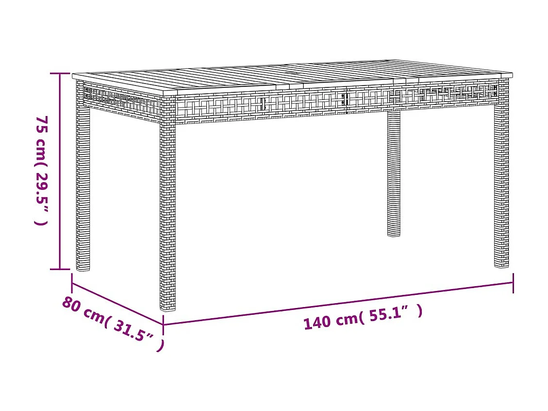 Ensemble à manger de jardin et coussins 7 pcs beige poly rotin