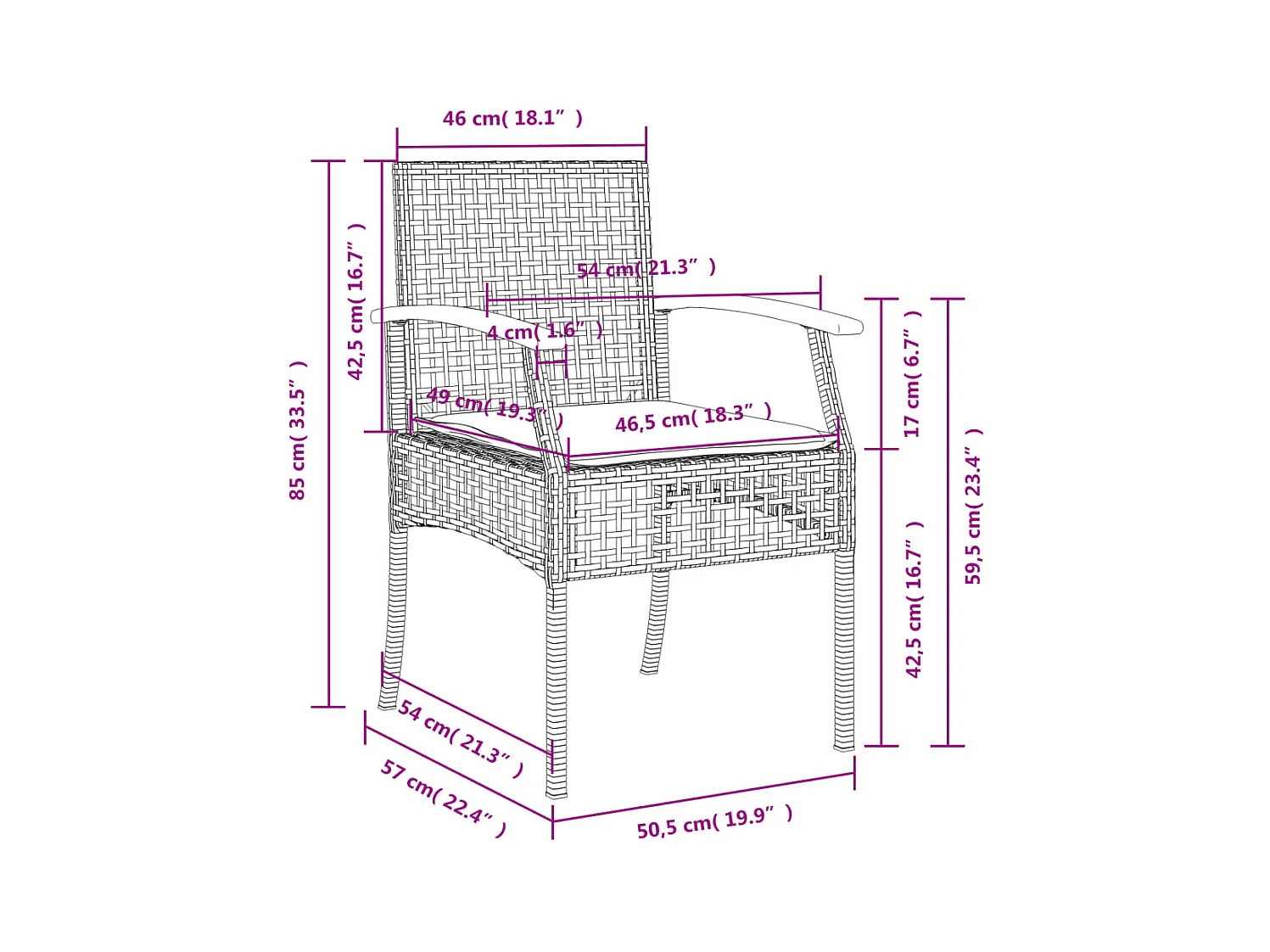 Set da Pranzo da Giardino 7 pz con Cuscini Beige in Polyrattan