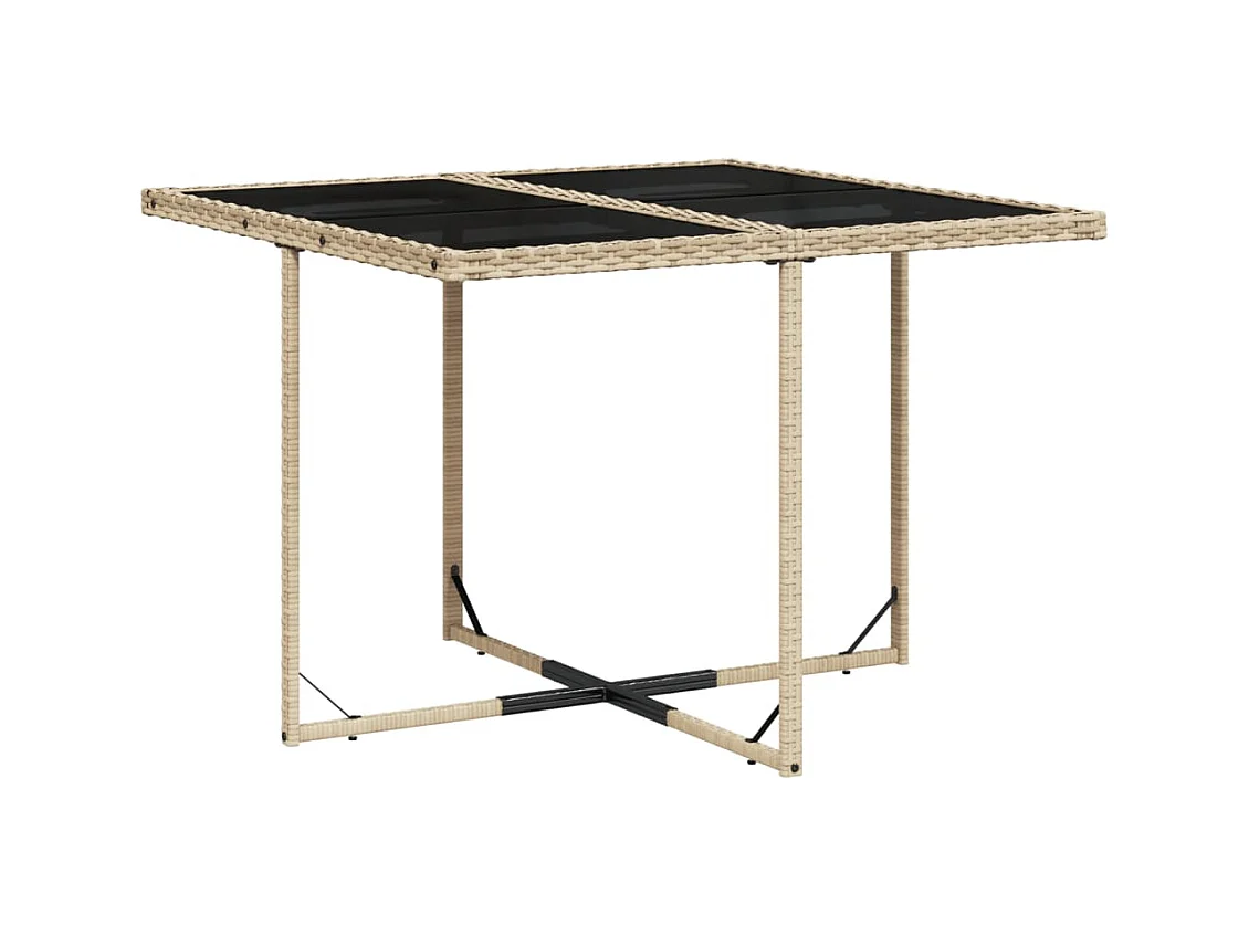 5-tlg. Garten-Essgruppe mit Kissen Beigemischung Poly Rattan