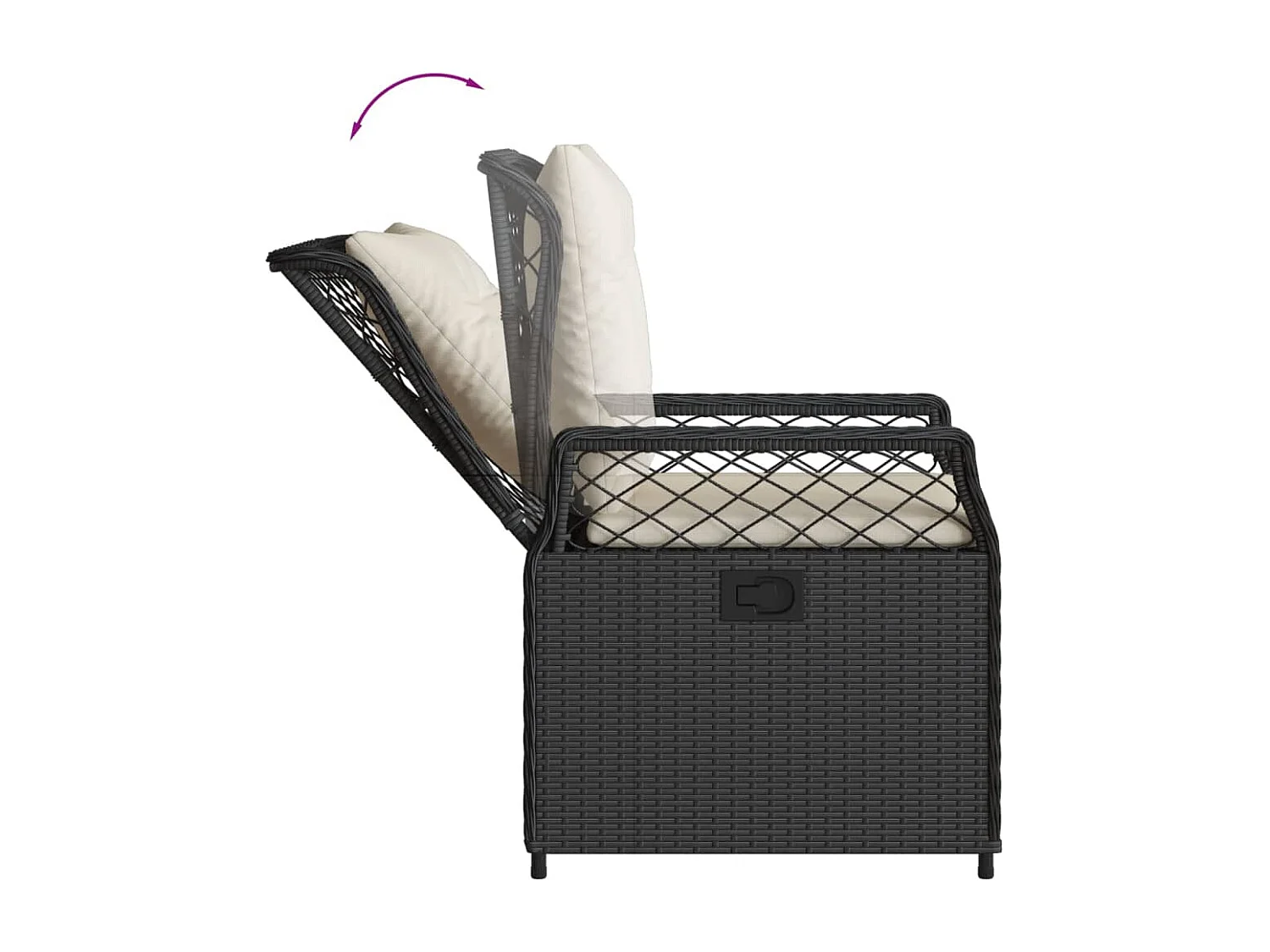 Ensemble à manger de jardin coussins 5pcs Noir Résine tressée