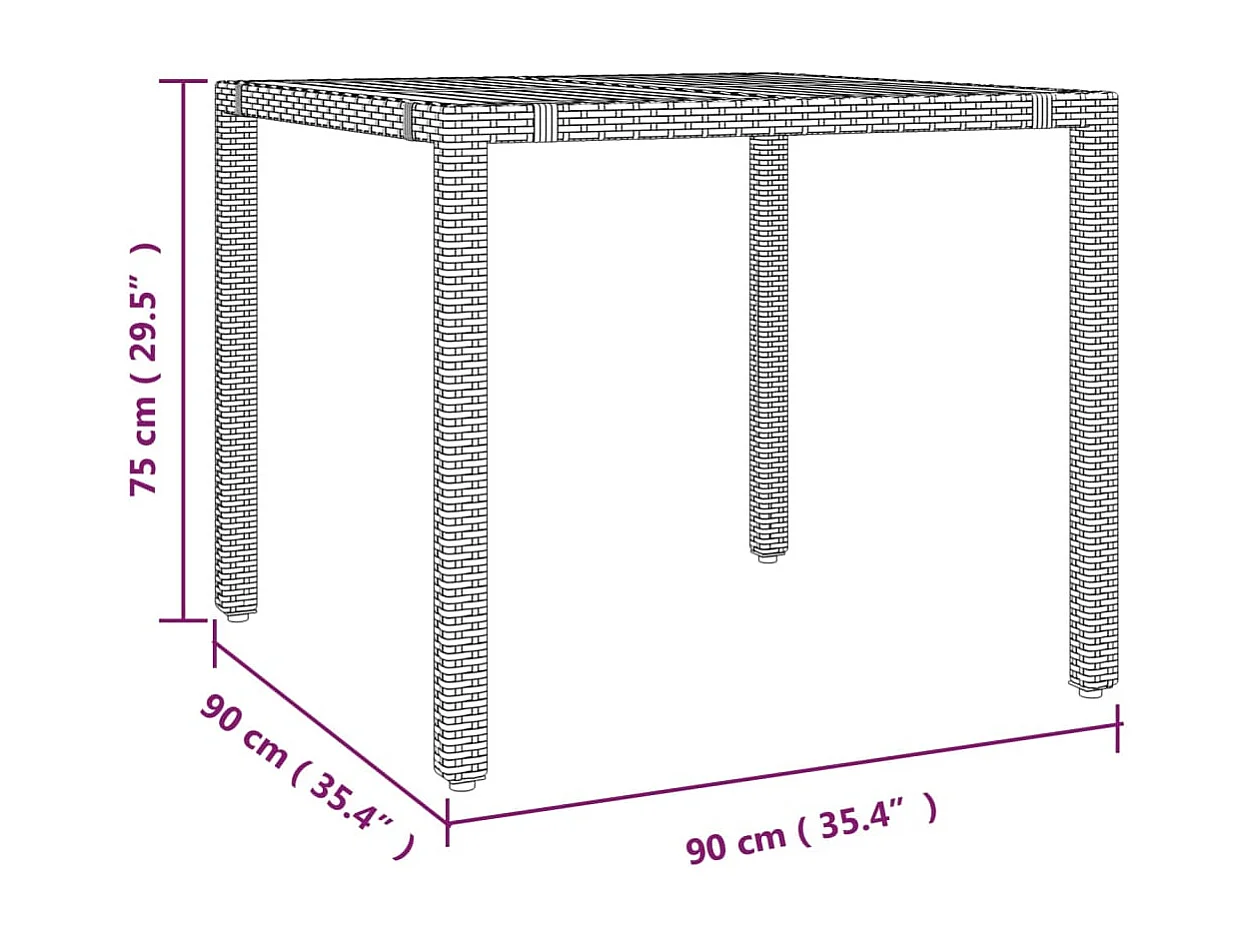 Set Bistrò da Giardino 5 pz con Cuscini in Polyrattan Grigio