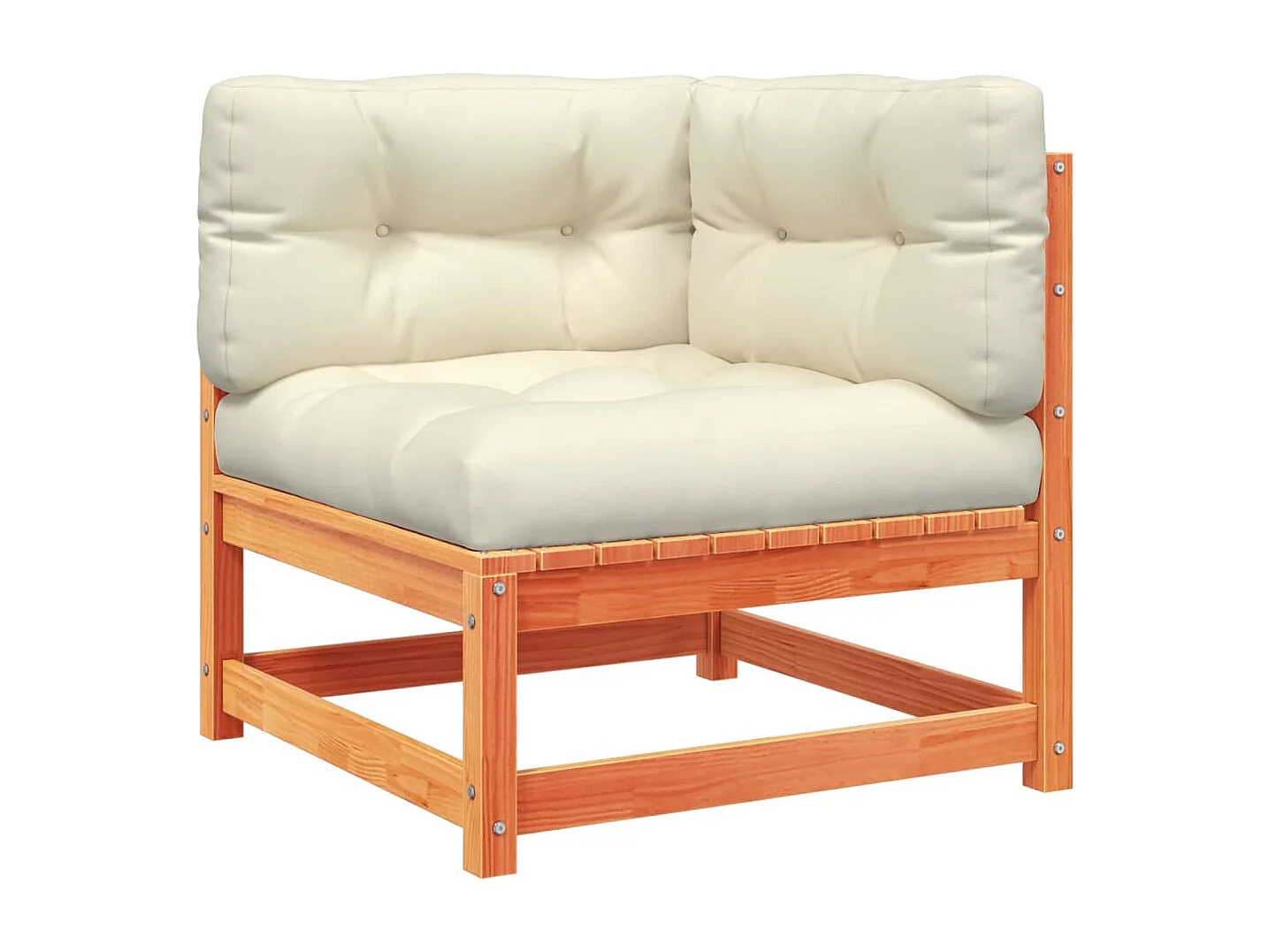 Set Divani Giardino 8 pz con Cuscini Marrone Cera Massello Pino