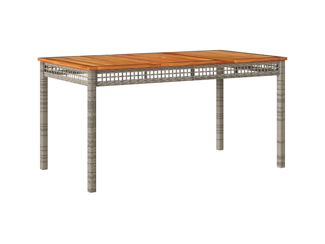 Ensemble à manger jardin 4pcs et coussins Gris Résine tressée