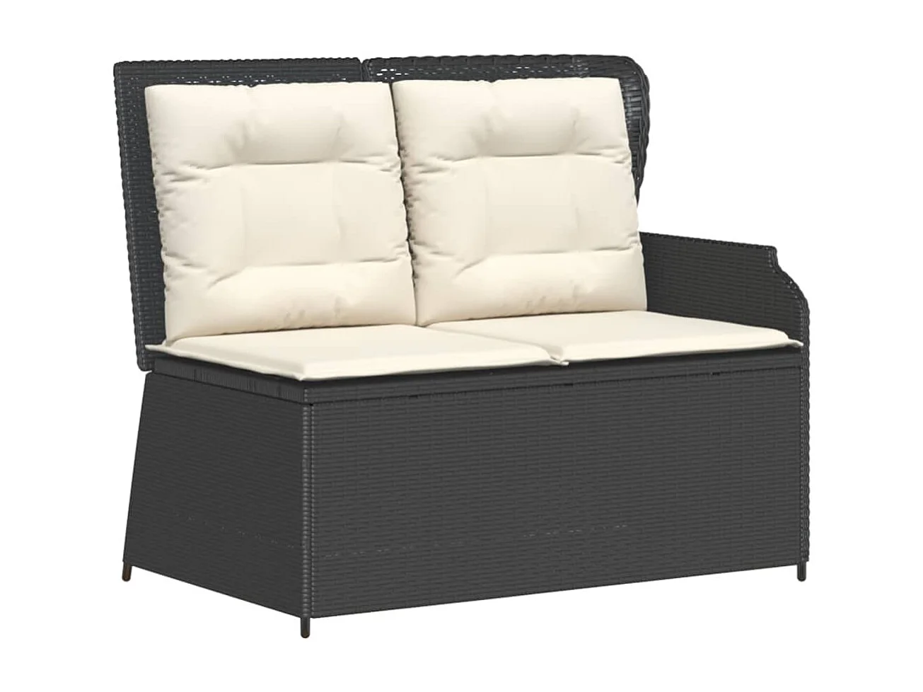 Set de muebles de jardín 5 pzas y cojines ratán sintético negro