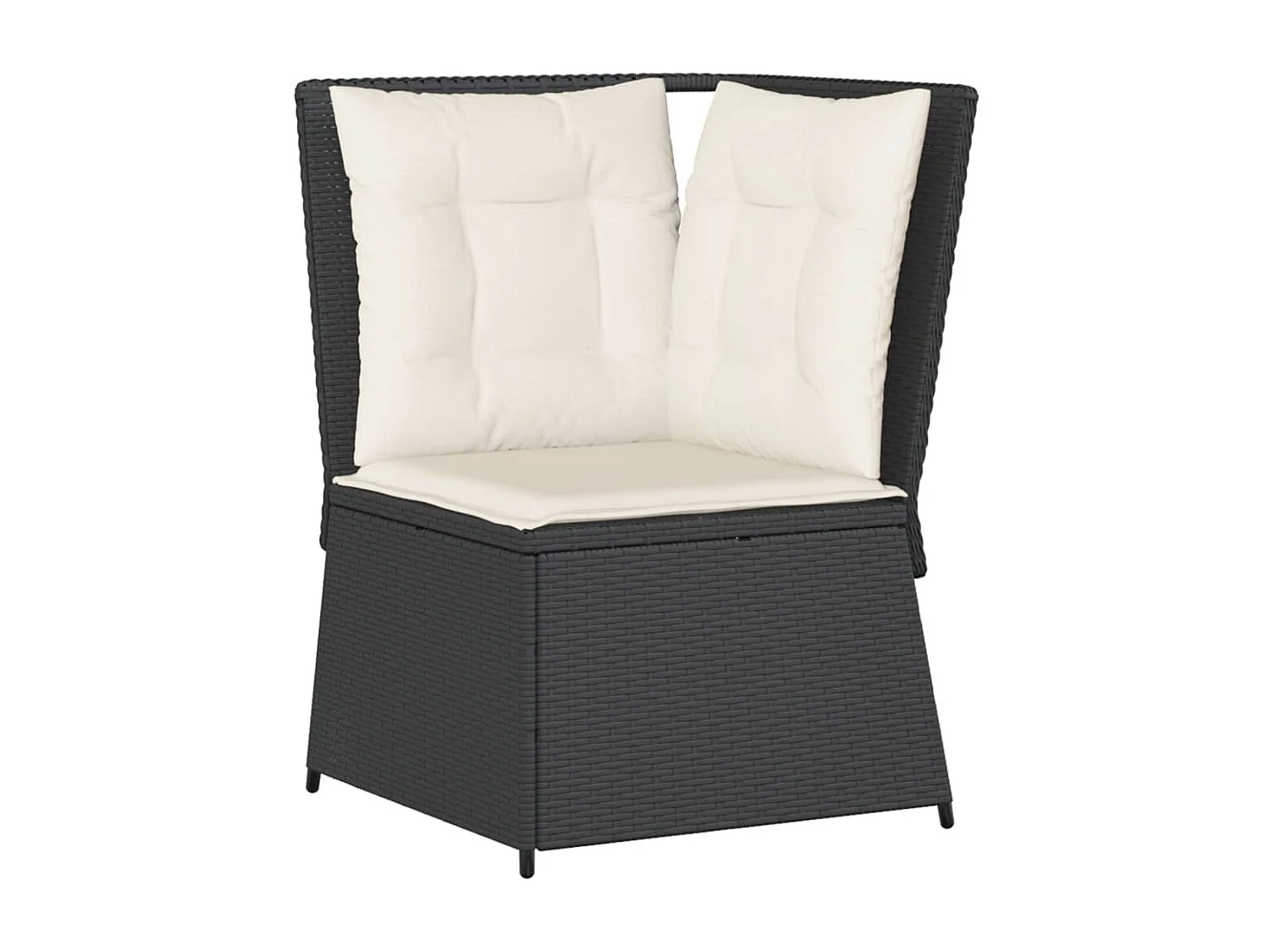 Set de muebles de jardín 5 pzas y cojines ratán sintético negro