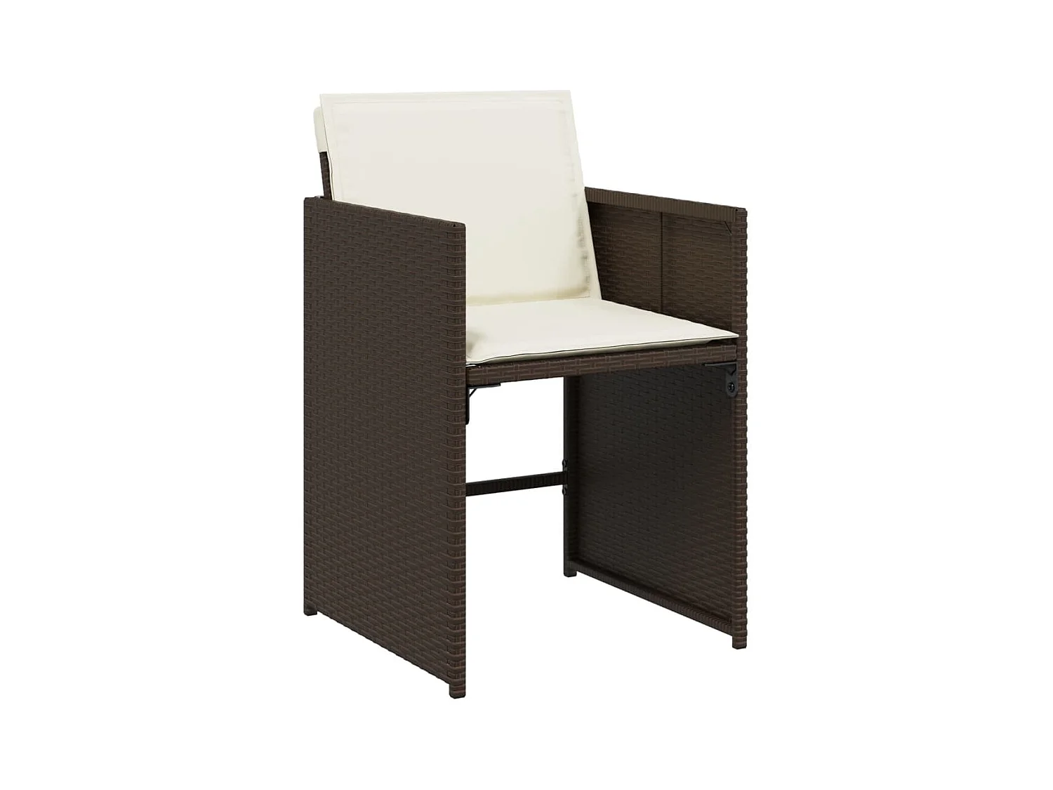 Ensemble à manger de jardin avec coussins 15 pcs marron rotin