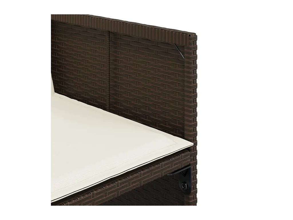 Ensemble à manger de jardin avec coussins 15 pcs marron rotin