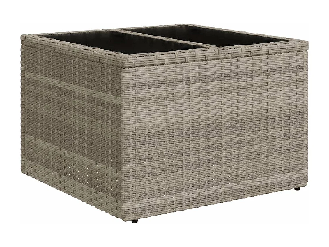 10-delige Loungeset met kussens poly rattan lichtgrijs