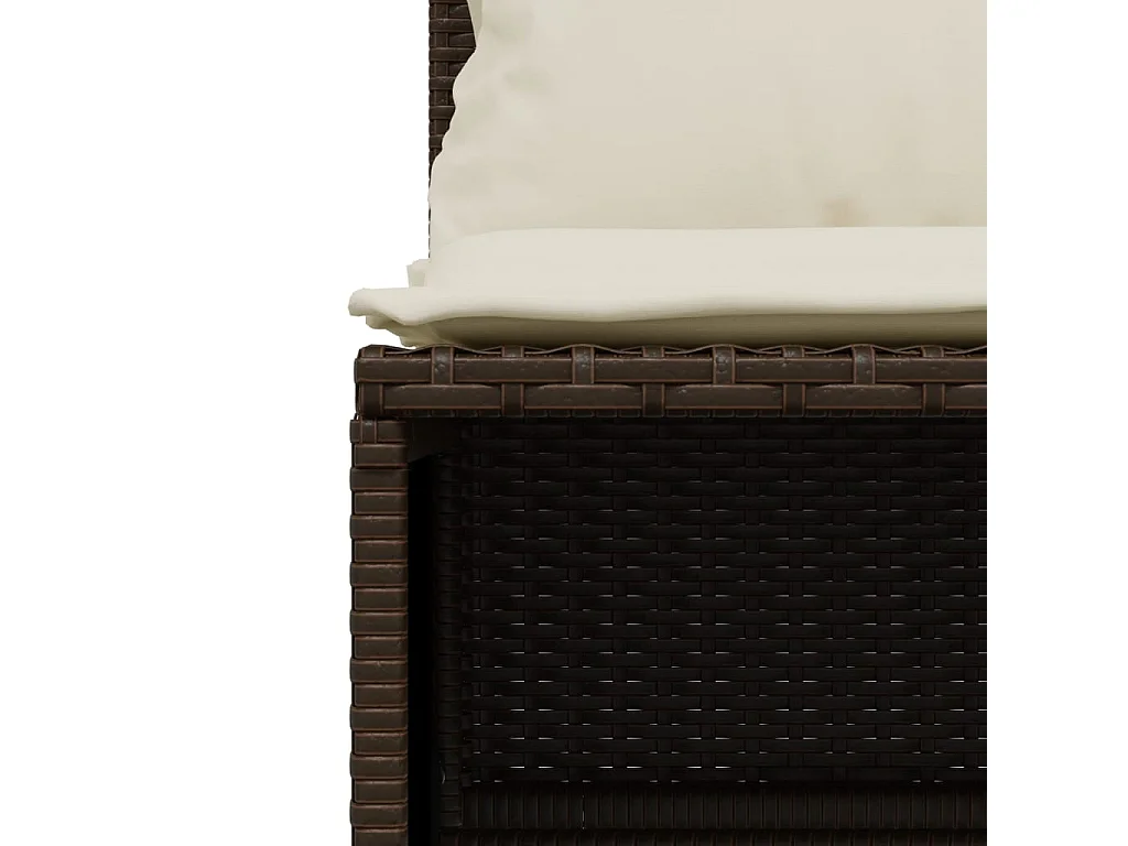 Salon de jardin avec coussins 5 pcs marron résine tressée