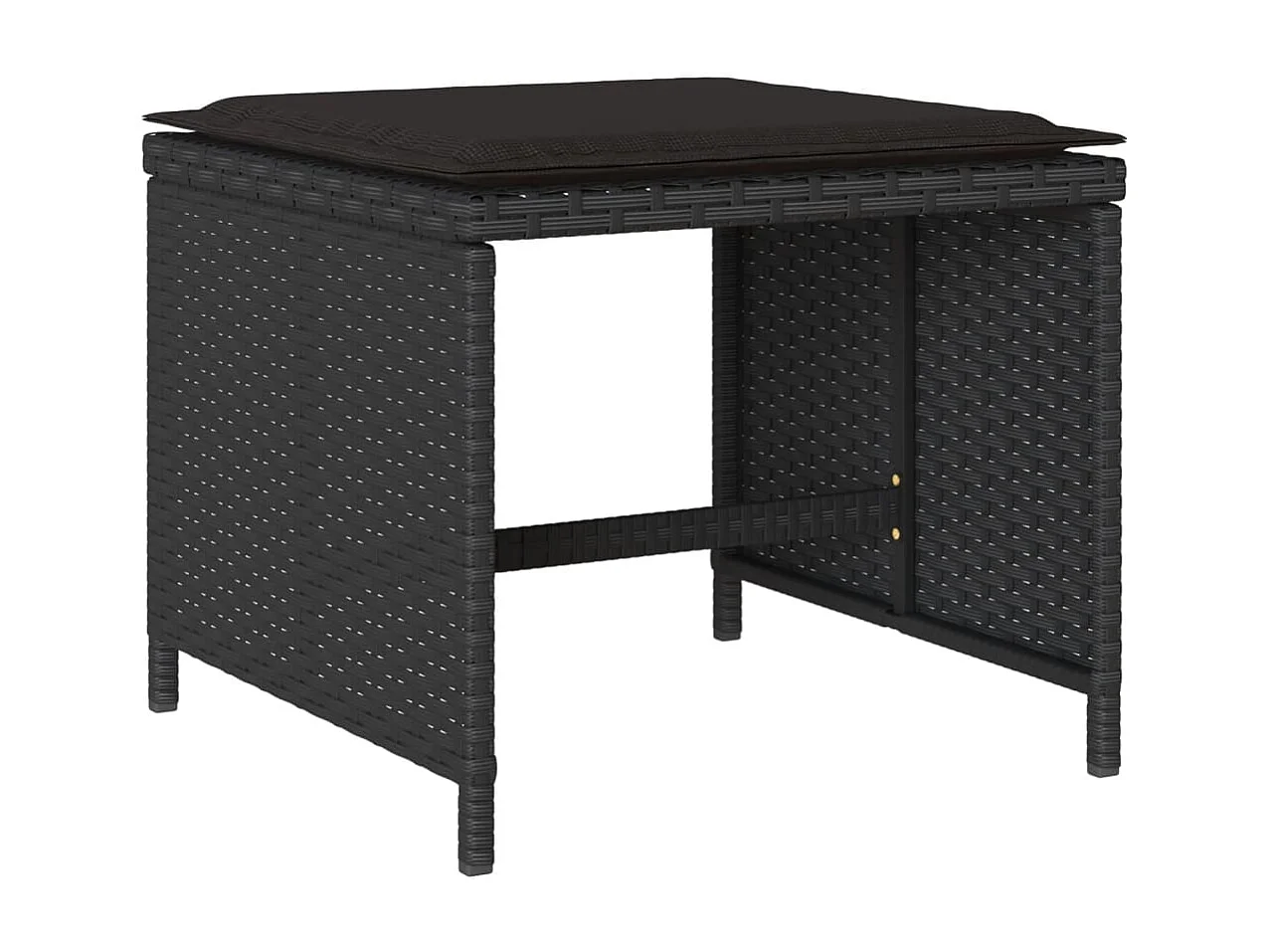 Set de comedor de jardín 9 pzas y cojines ratán sintético negro