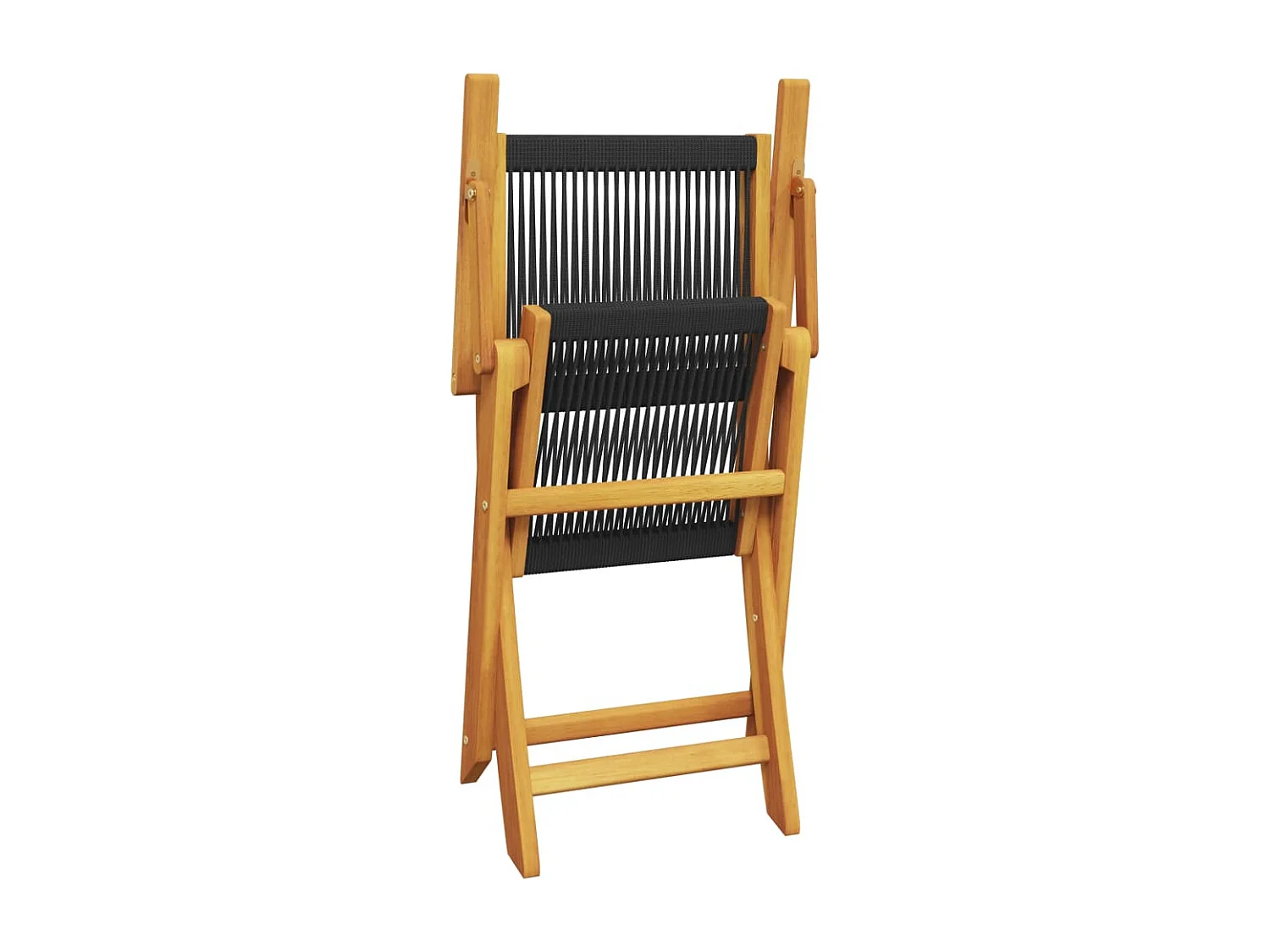 Ensemble de bistro 3 pcs noir polypropylène et bois massif