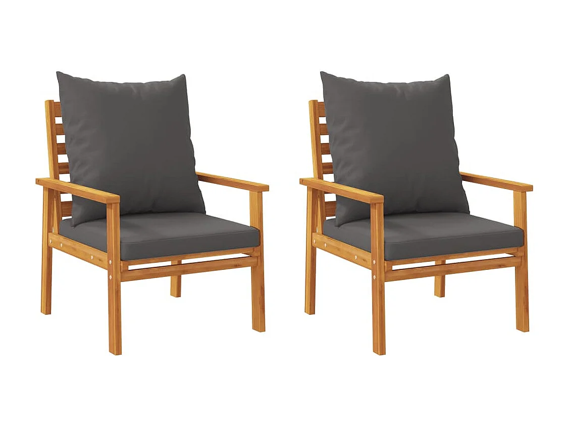 3-tlg. Garten-Lounge-Set mit Kissen Massivholz Akazie