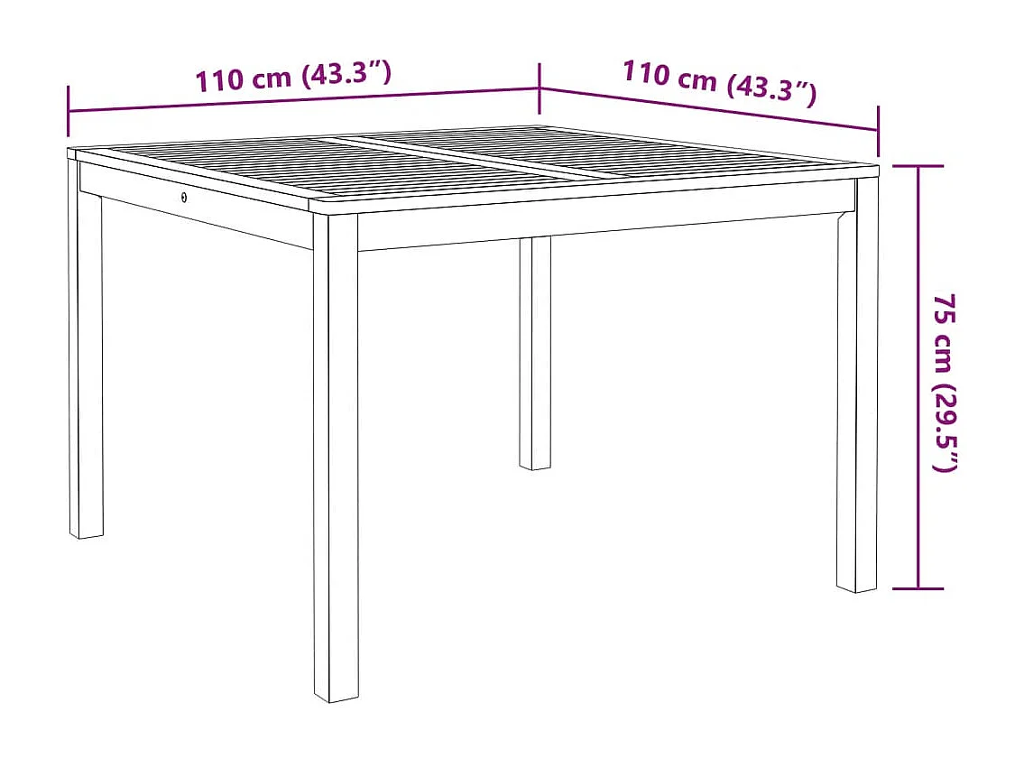 Set da Pranzo per Giardino 3 pz in Legno Massello di Acacia