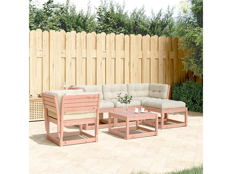 Set Divani Giardino 5 pz con Cuscini Legno Massello di Douglas