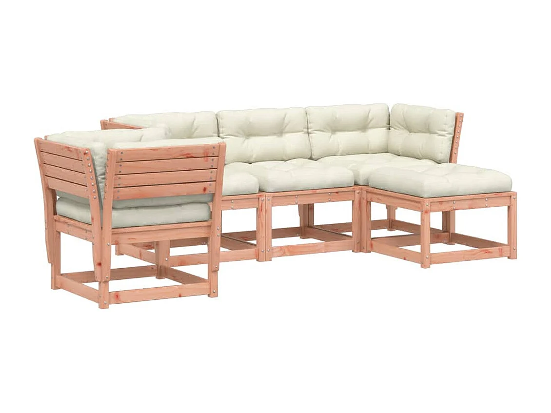 Salon de jardin 5 pcs avec coussins bois massif douglas