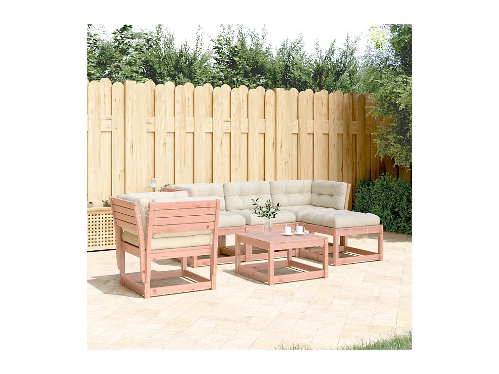 Salon de jardin 5 pcs avec coussins bois massif douglas