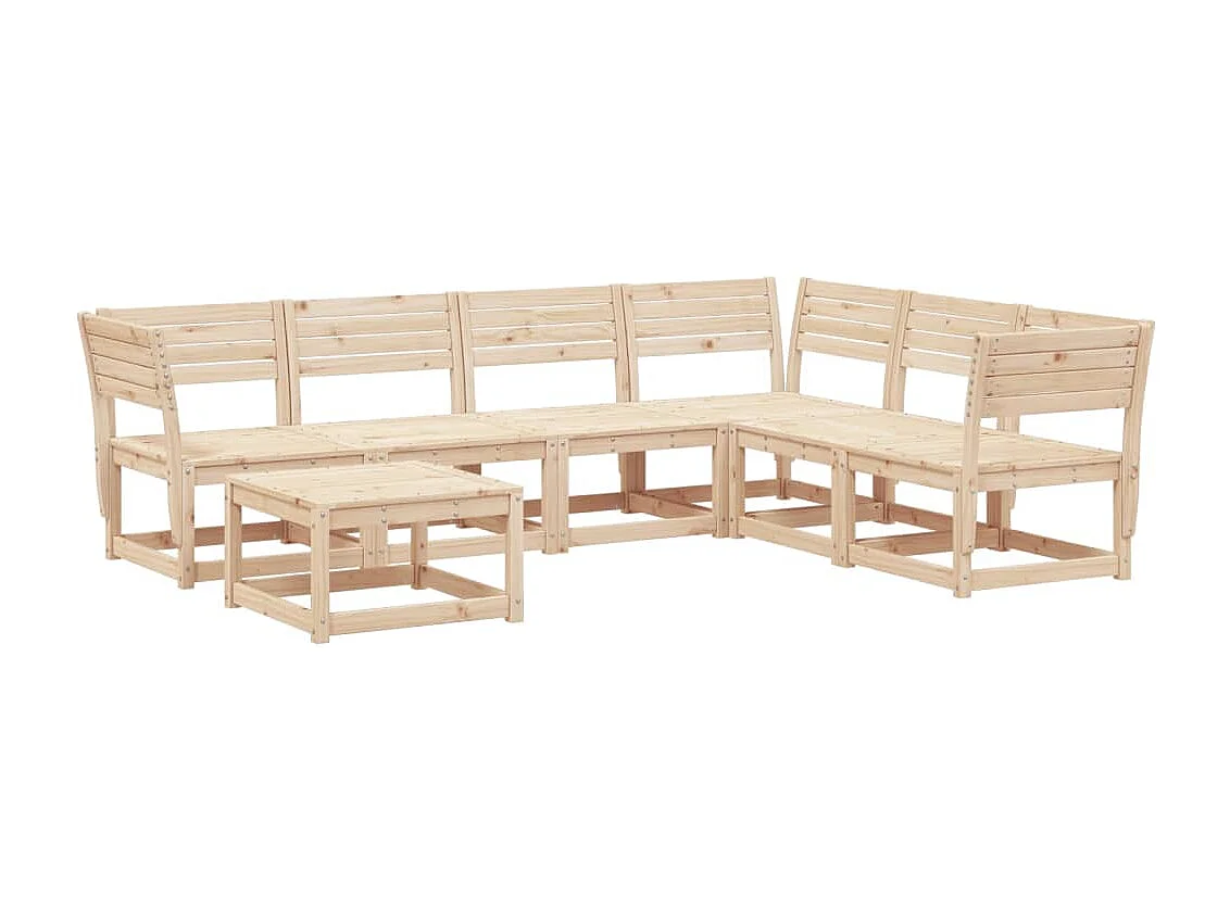 Salon de jardin 7 pcs Bois de pin massif