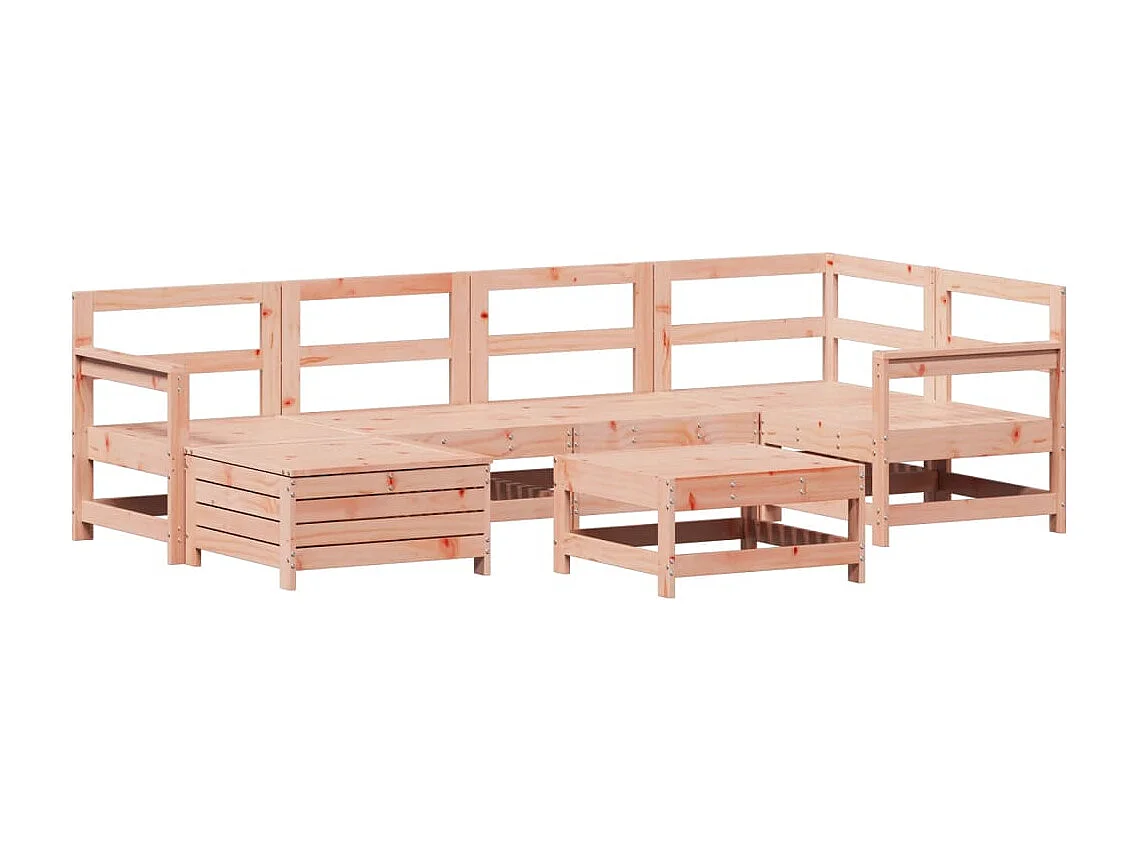 Salon de jardin 7 pcs bois massif sapin de douglas