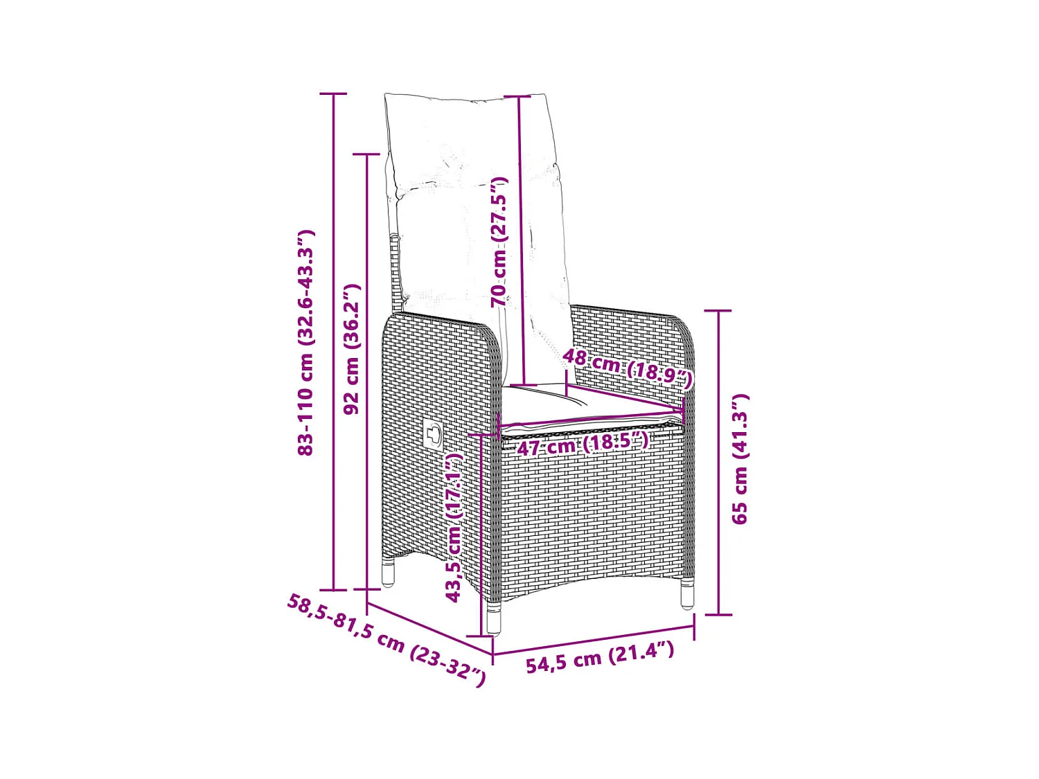 Set Bistrò da Giardino 9 pz con Cuscini in Polyrattan Nero