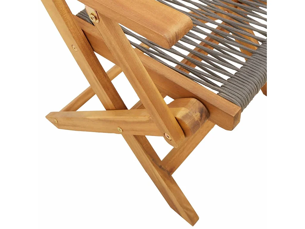 Ensemble à manger de jardin 5pcs gris polypropylène bois massif