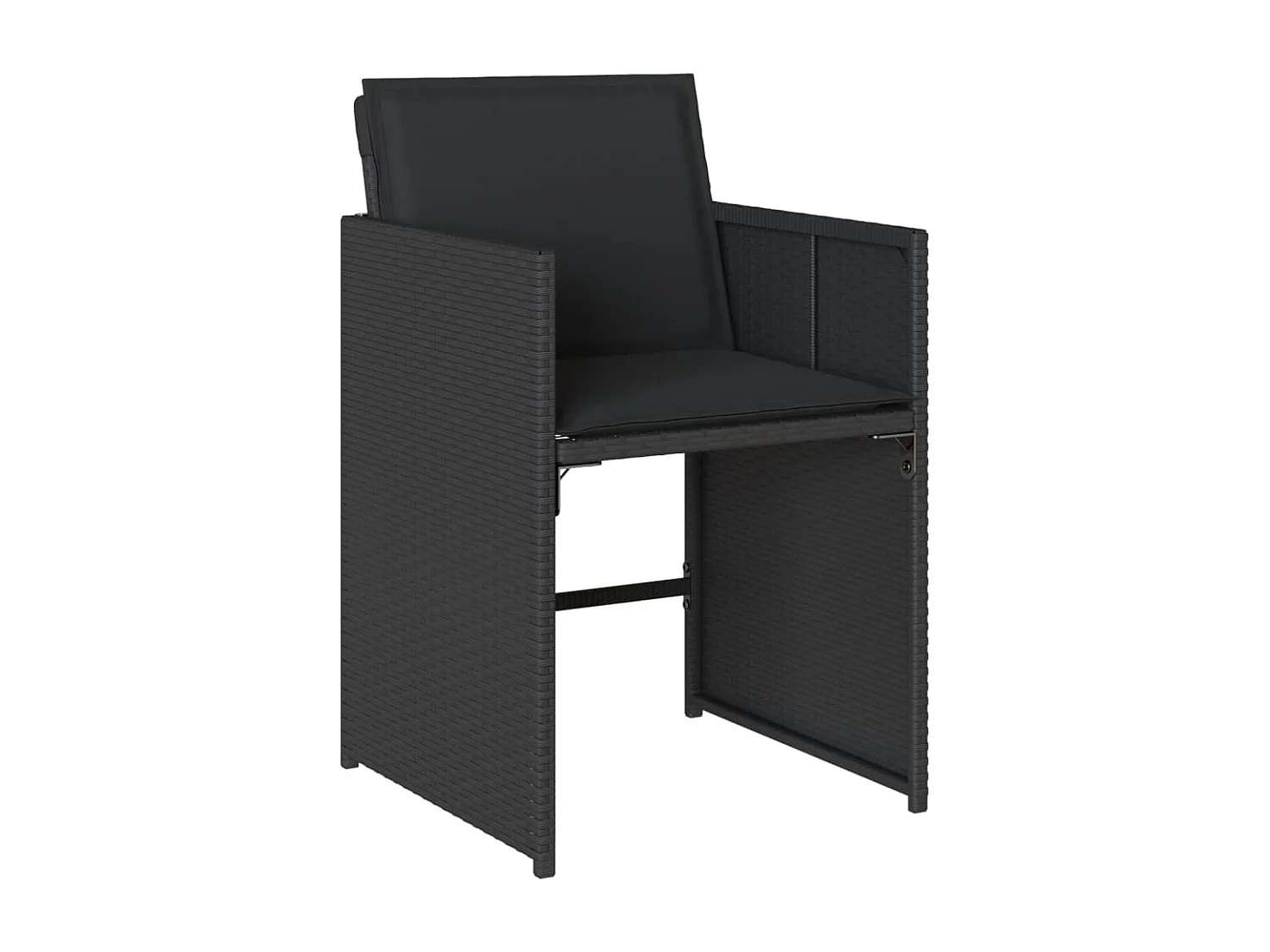 17-tlg. Garten-Essgruppe mit Kissen Schwarz Poly Rattan