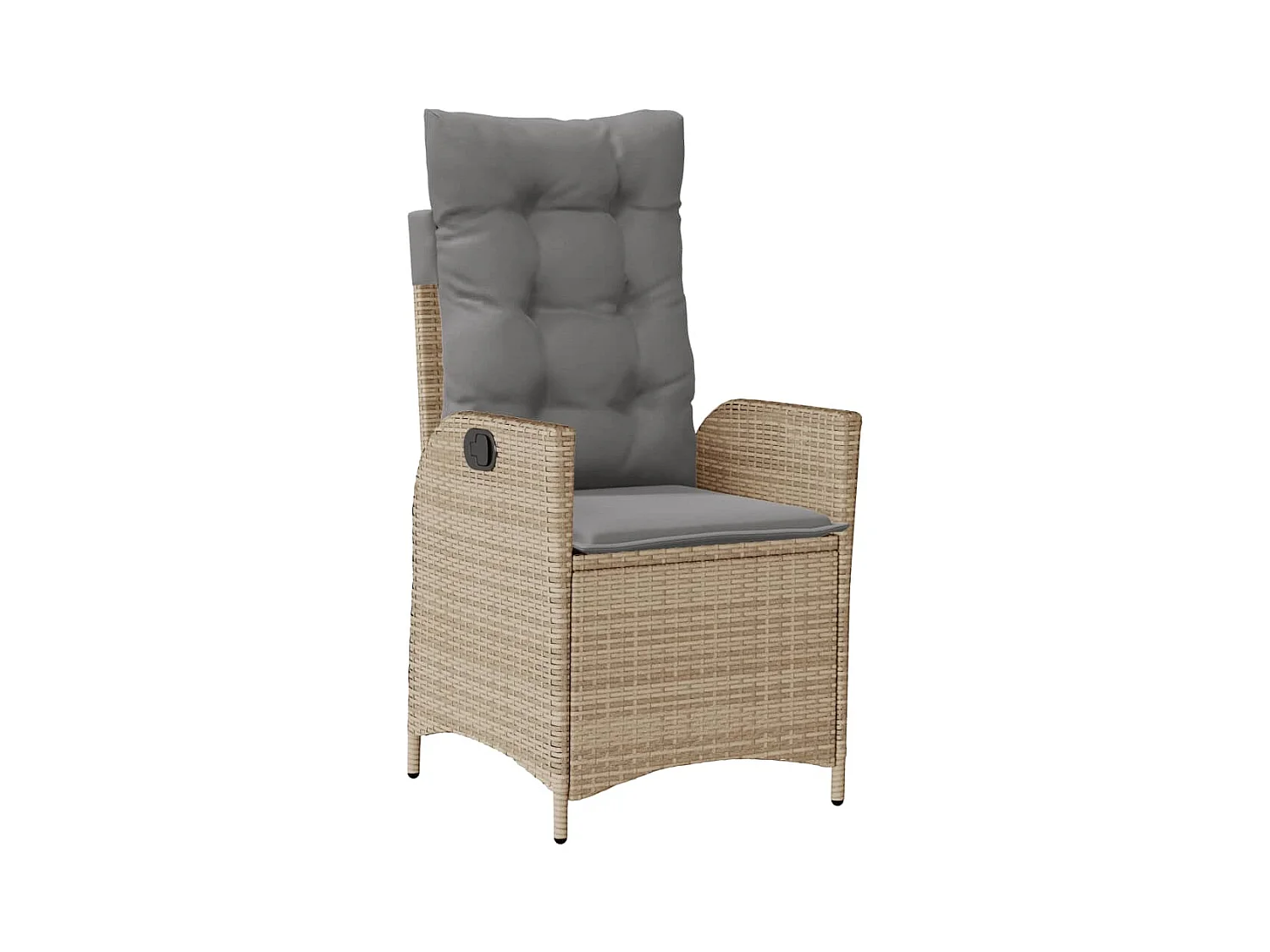 Ensemble à manger de jardin coussins 4 pcs beige résine tressée