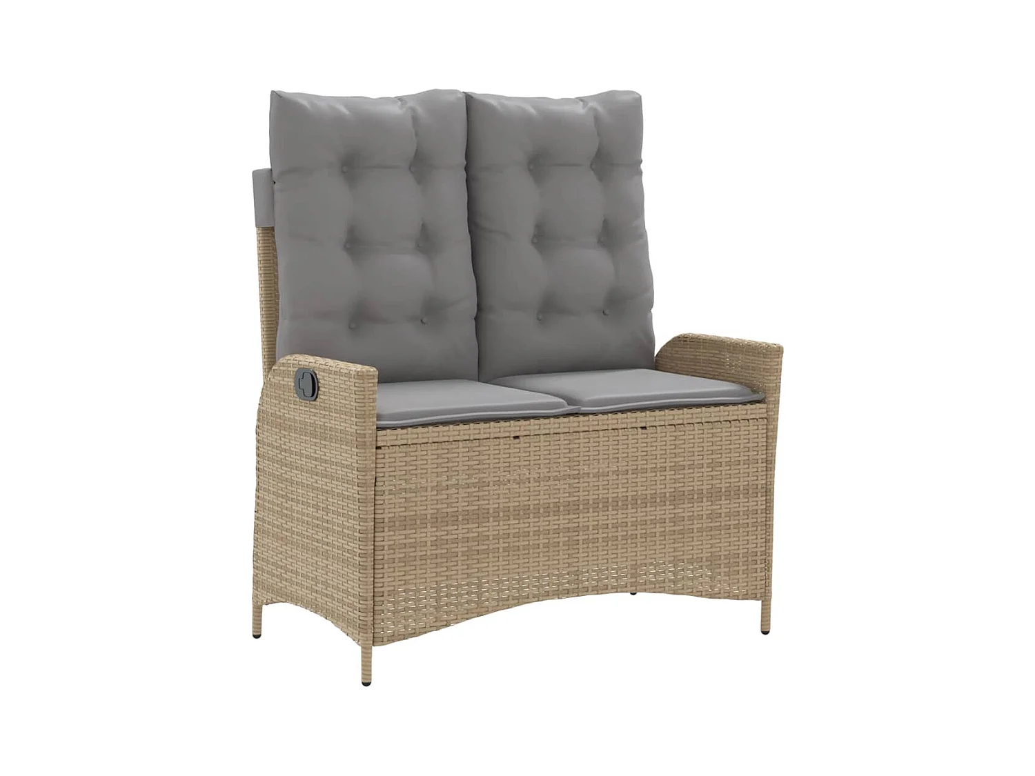 Ensemble à manger de jardin coussins 4 pcs beige résine tressée