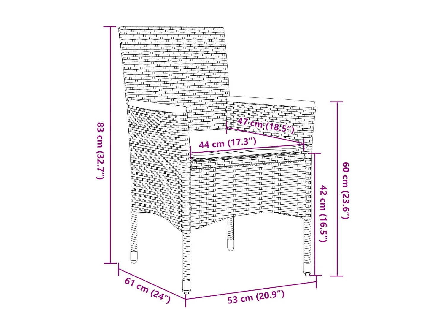 Ensemble de bistro avec coussins 3 pcs gris rotin et acacia