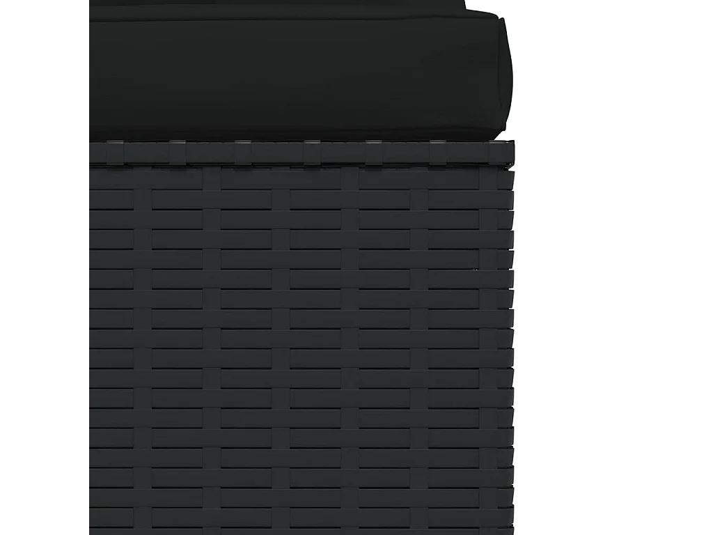 Salon de jardin 4 pcs avec coussins Noir Résine tressée