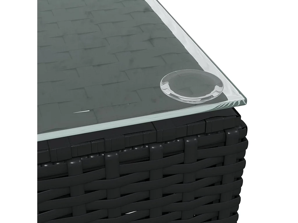 Salon de jardin 4 pcs avec coussins Noir Résine tressée