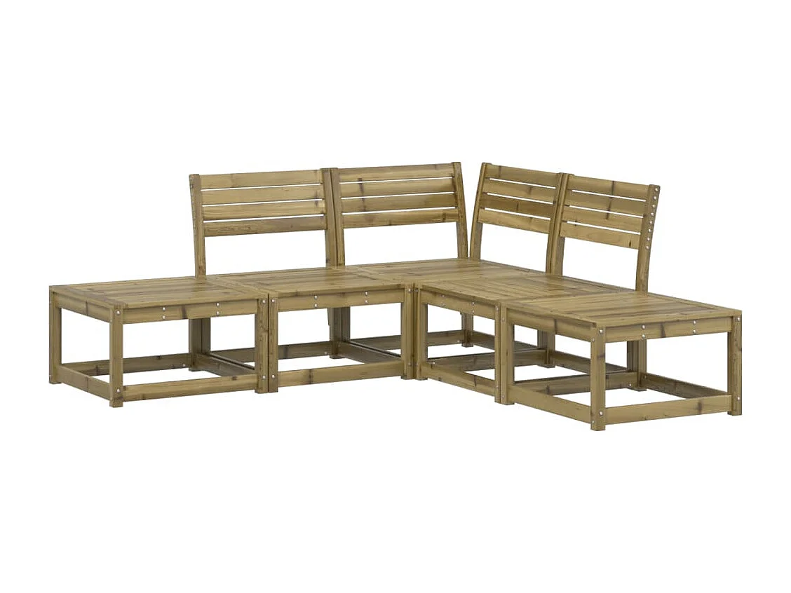 Salon de jardin 5 pcs bois de pin imprégné