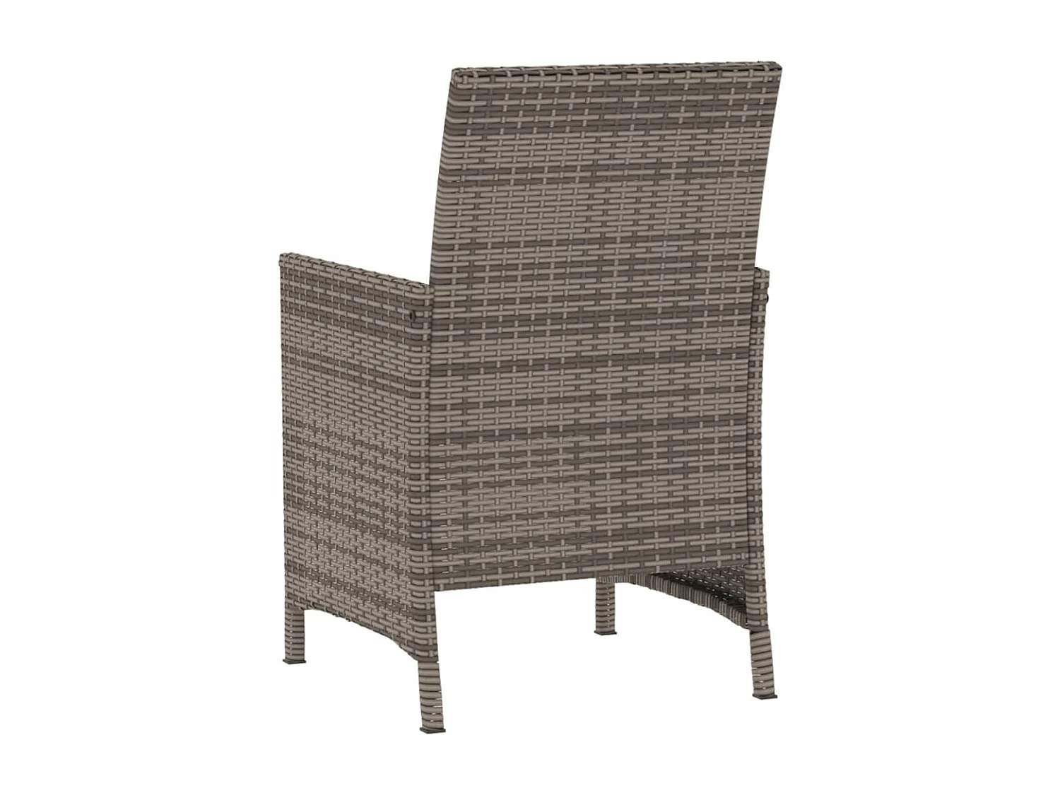 3-tlg. Bistro-Set mit Kissen Grau Poly Rattan