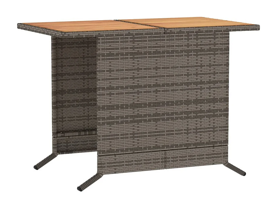 3-tlg. Bistro-Set mit Kissen Grau Poly Rattan