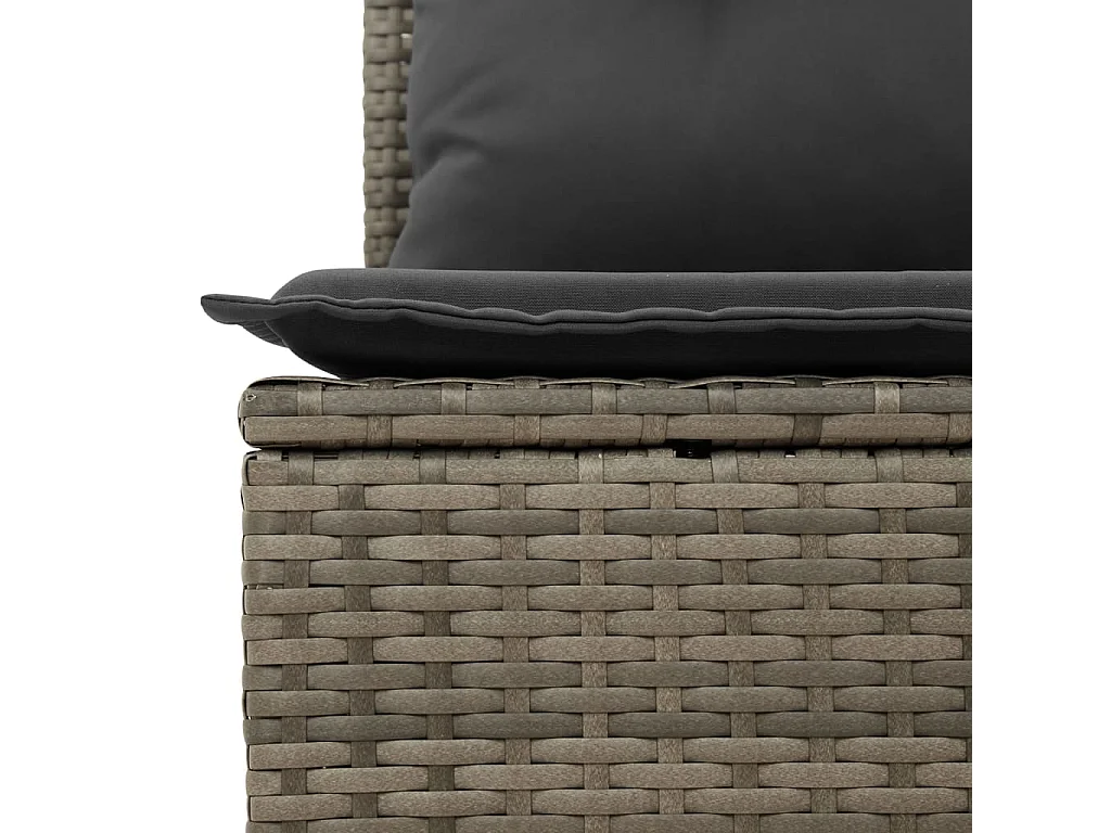 Set Divani da Giardino 11 pz con Cuscini in Polyrattan Grigio