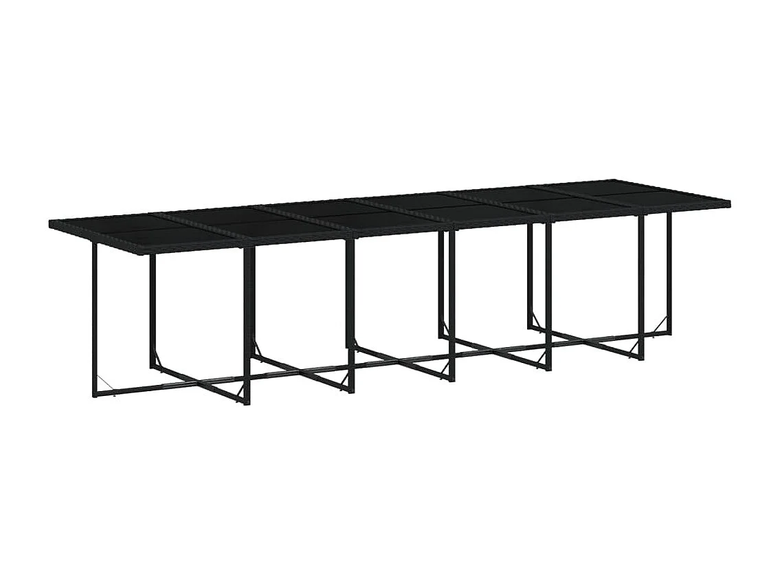 Ensemble à manger de jardin 17 pcs coussins noir résine tressée