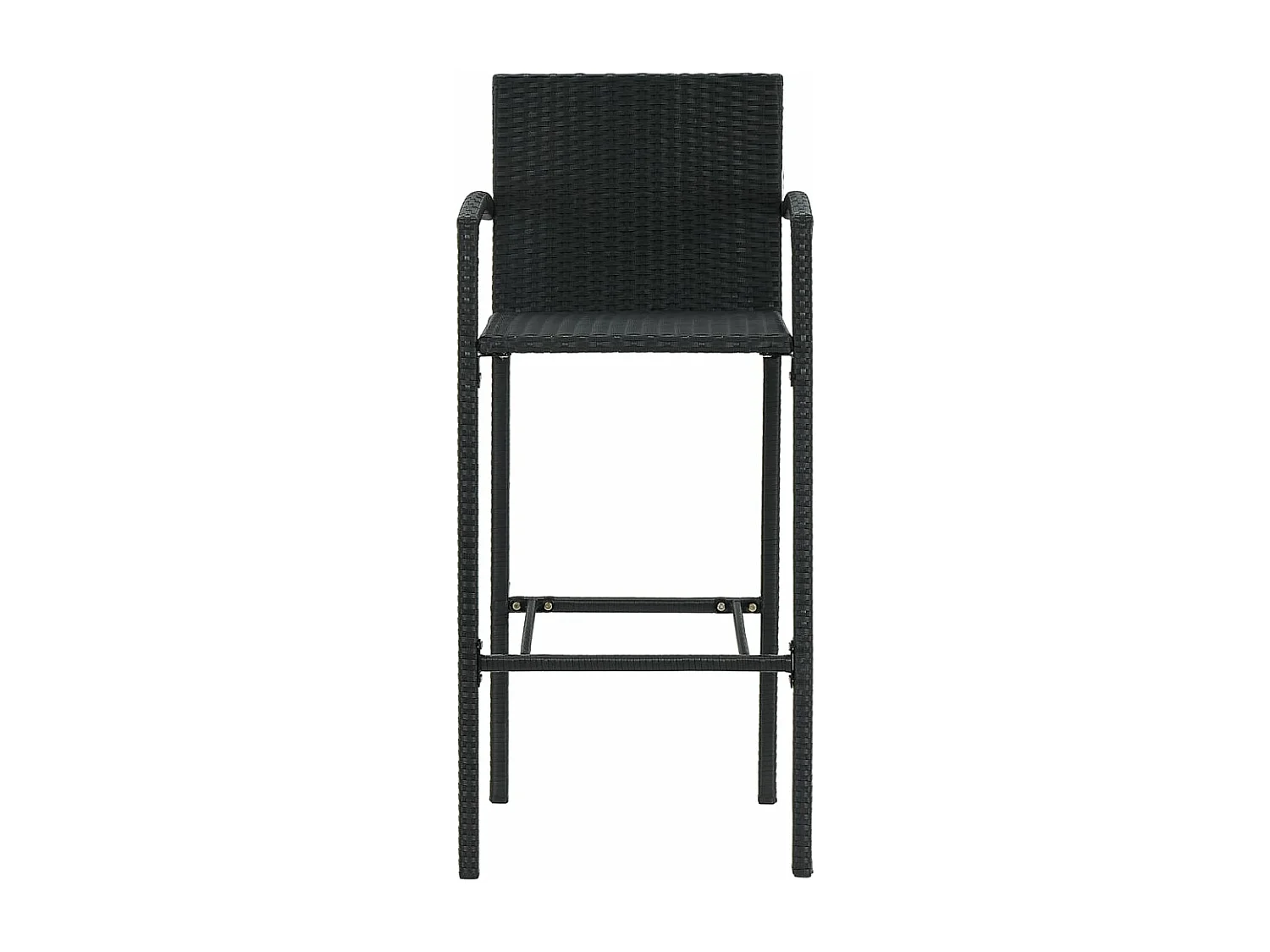 Ensemble de bar de jardin 5 pcs noir bois massif acacia rotin