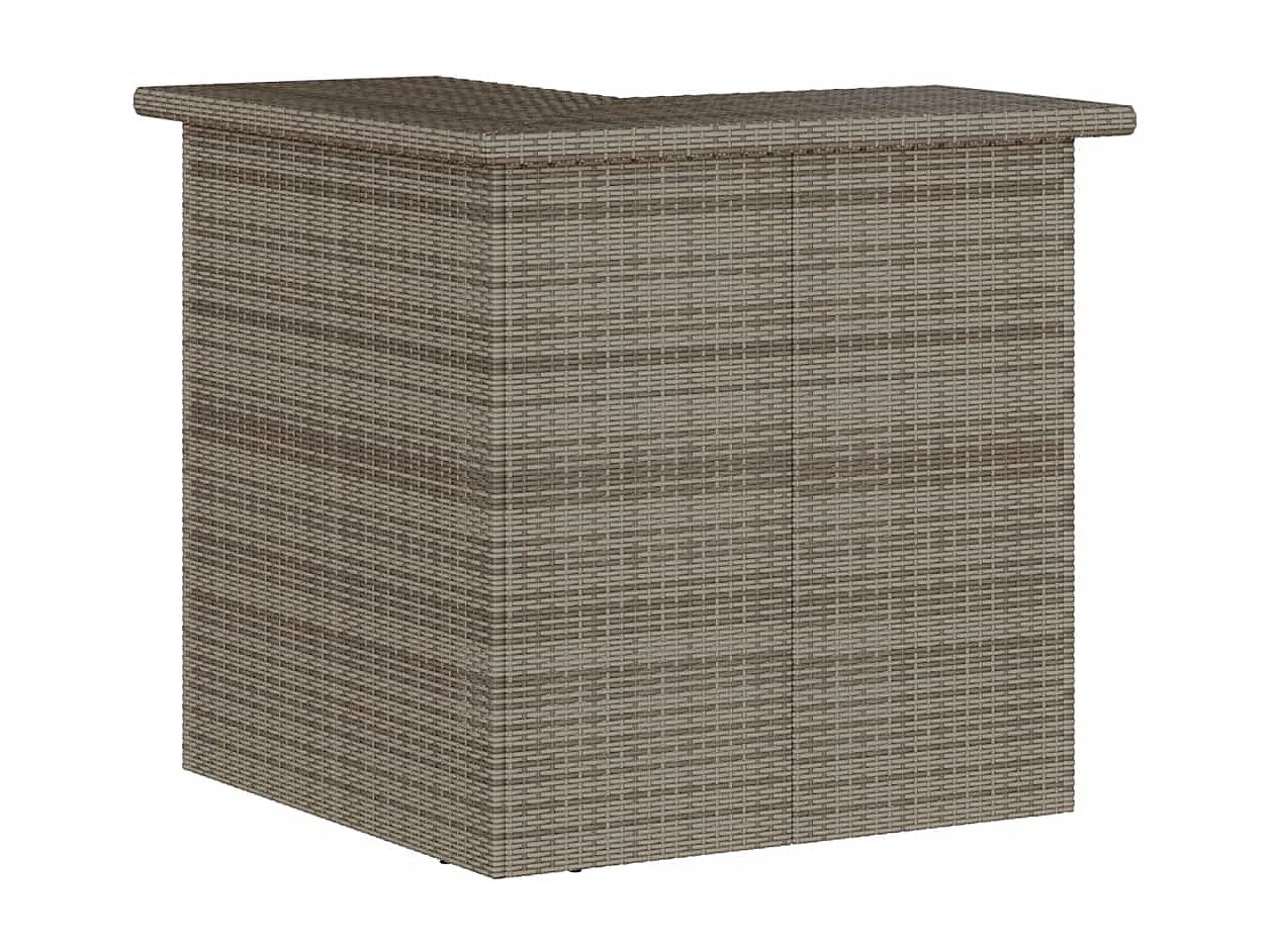 Ensemble de bar de jardin 3 pcs et coussins gris résine tressée