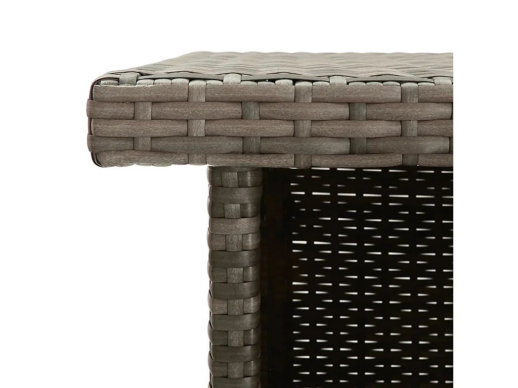 Ensemble de bar de jardin 3 pcs et coussins gris résine tressée