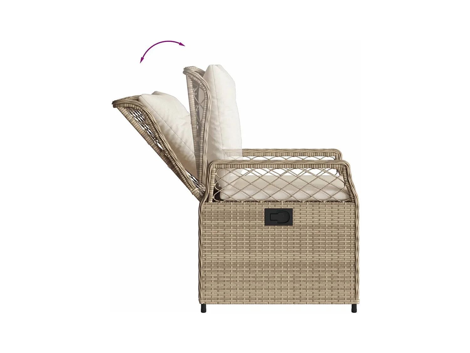 Ensemble à manger de jardin et coussins 9 pcs beige Poly rotin