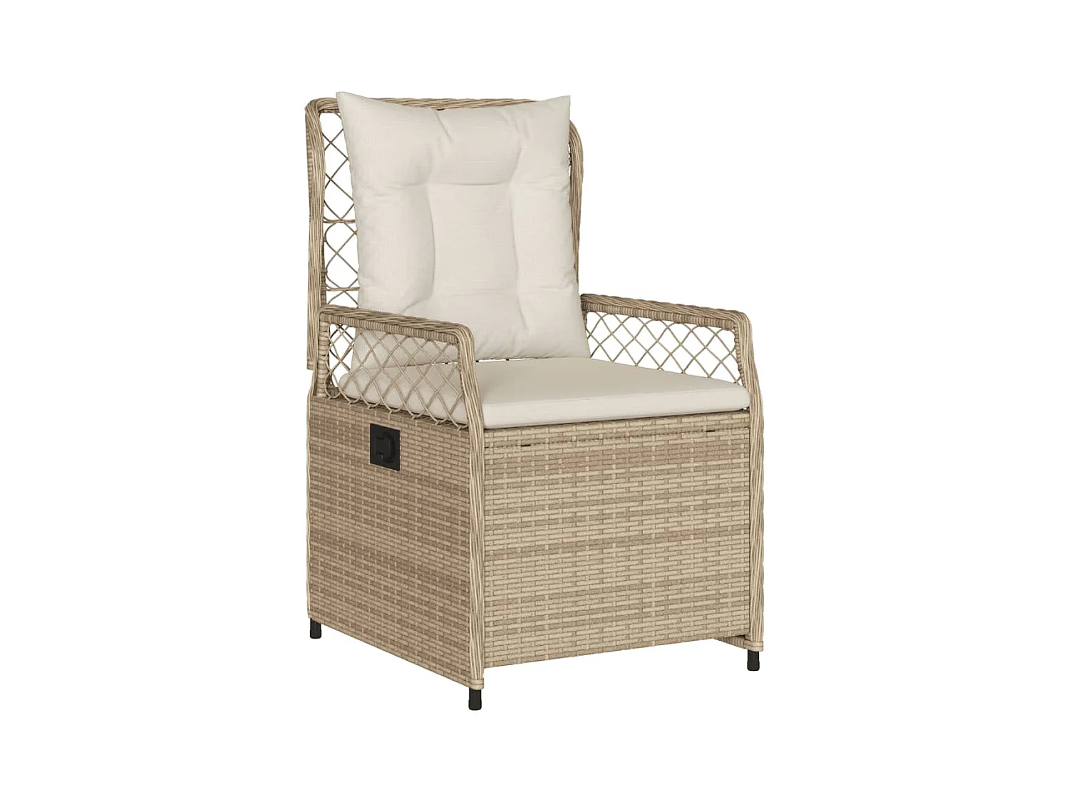 Ensemble à manger de jardin et coussins 9 pcs beige Poly rotin