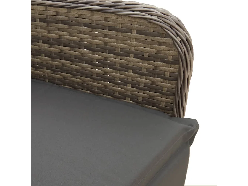 Ensemble de bistro de jardin 5 pcs coussins gris poly rotin