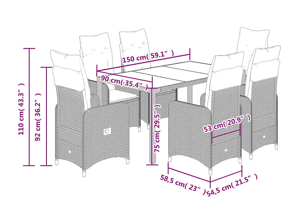 Ensemble de bistro de jardin 5 pcs coussins gris poly rotin