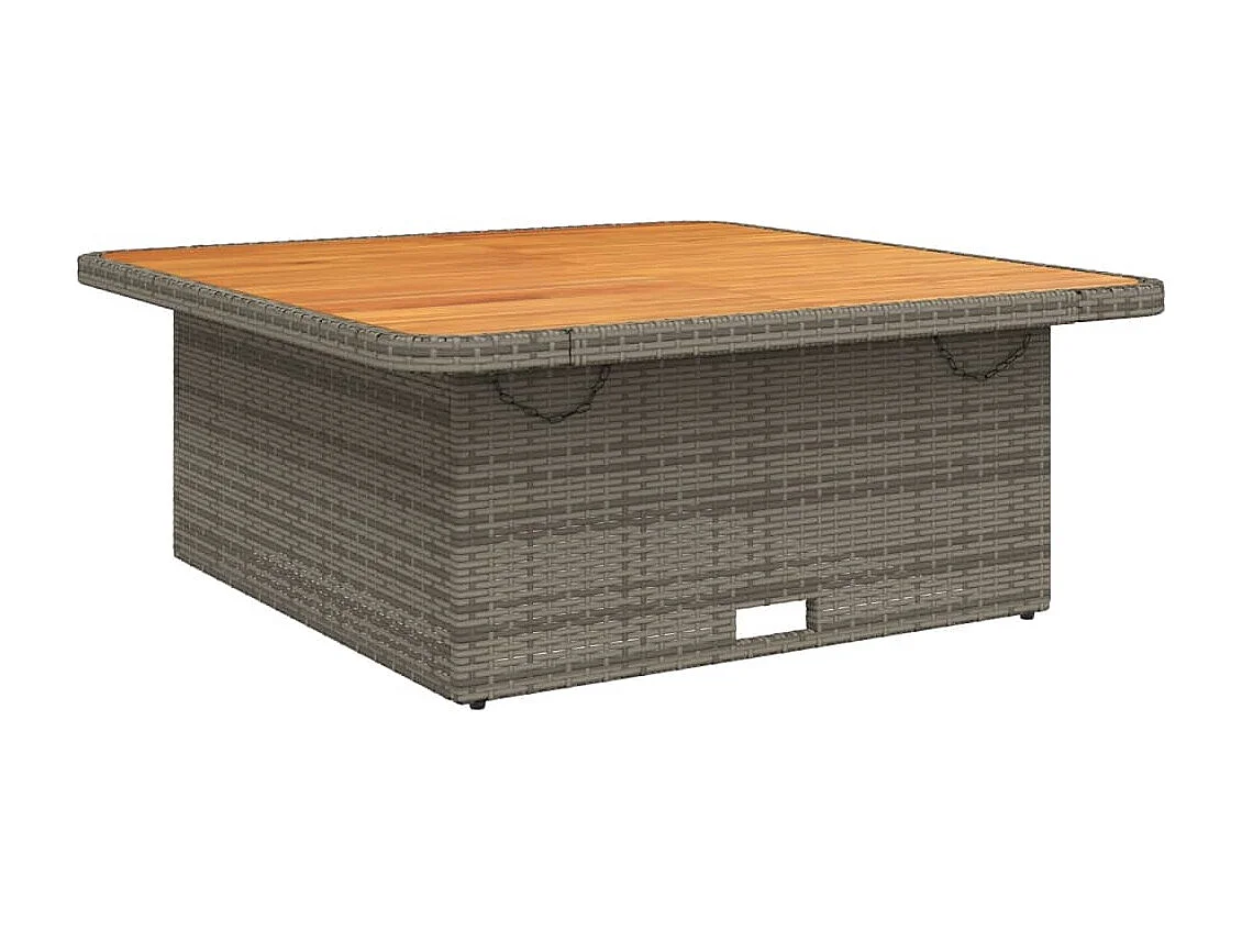 2 pcs conjunto de jantar p/ jardim c/ almofadões vime PE cinza