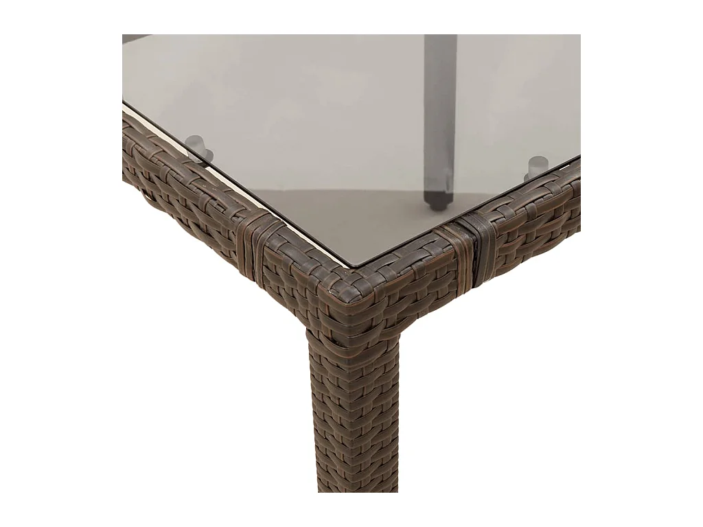 9-delige Bistroset met kussens poly rattan bruin