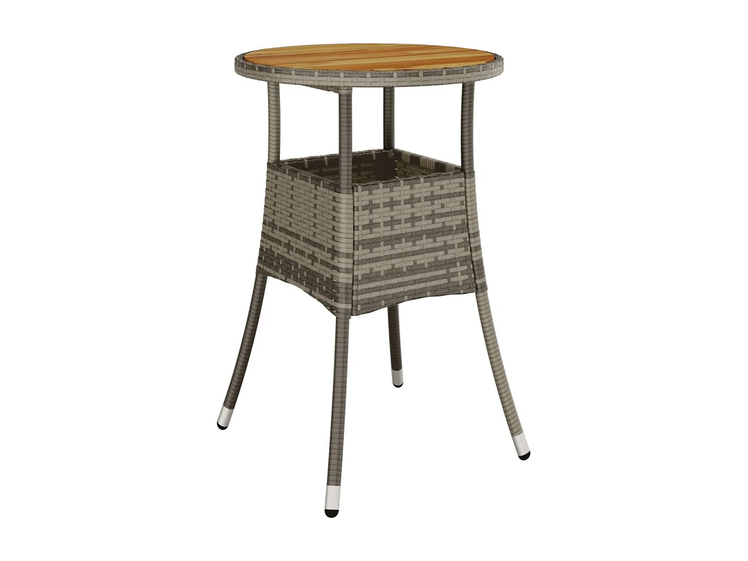 Ensemble à manger de jardin et coussins 3 pcs gris rotin acacia