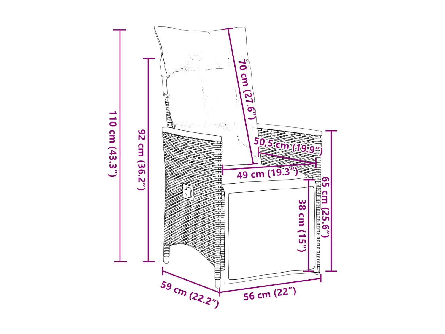 5 pcs conjunto de jantar p/ jardim c/ almofadões vime PE cinza
