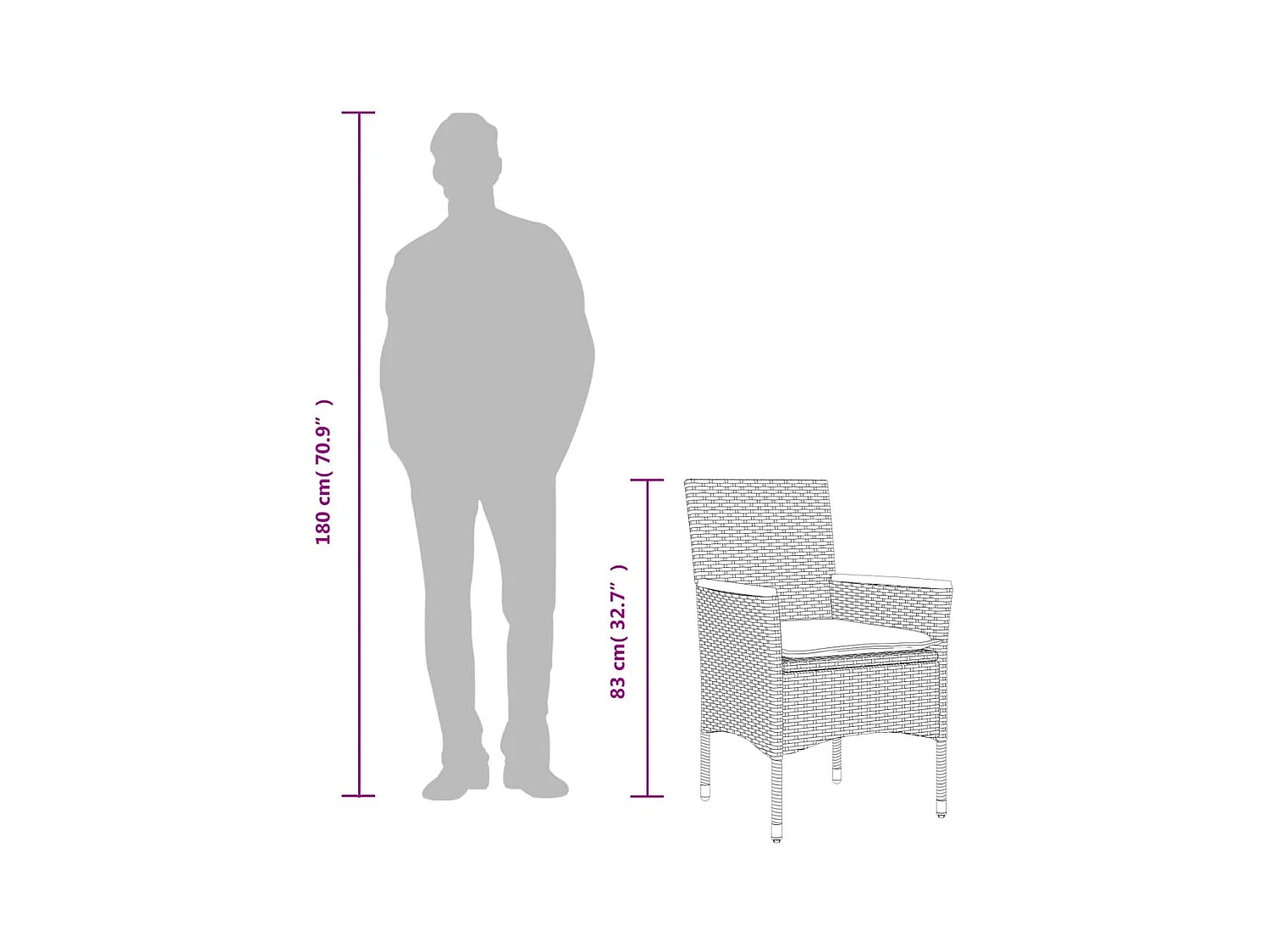 5-delige Tuinset met kussens poly rattan en acaciahout grijs