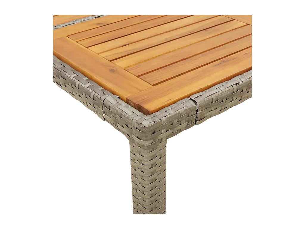 5-delige Tuinset met kussens poly rattan en acaciahout grijs